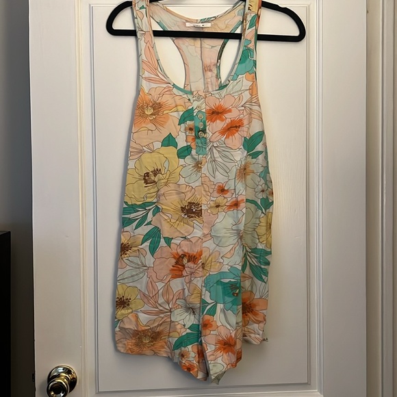 NWT O'Neill Delilah Multicolor Floral Romper Tropical Swim Coverup Size Small - Picture 2 of 9